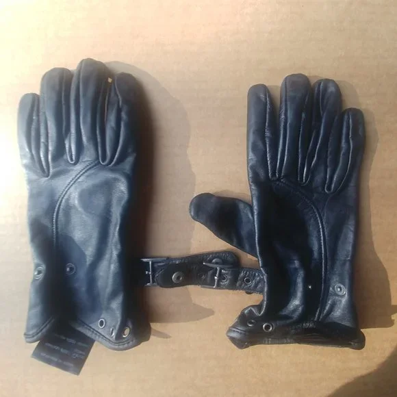 Black Brand real leather gloves Women's Large - Picture 3 of 6